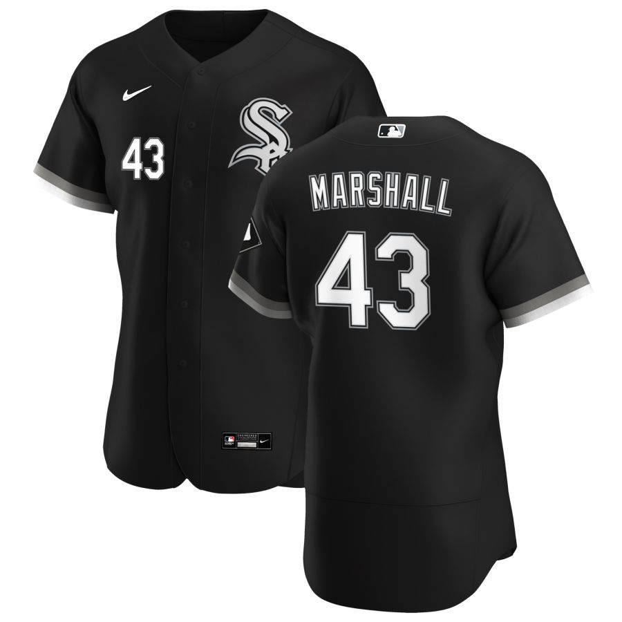 Chicago White Sox #43 Evan Marshall Men Nike Black Alternate 2020 Authentic Player MLB Jersey